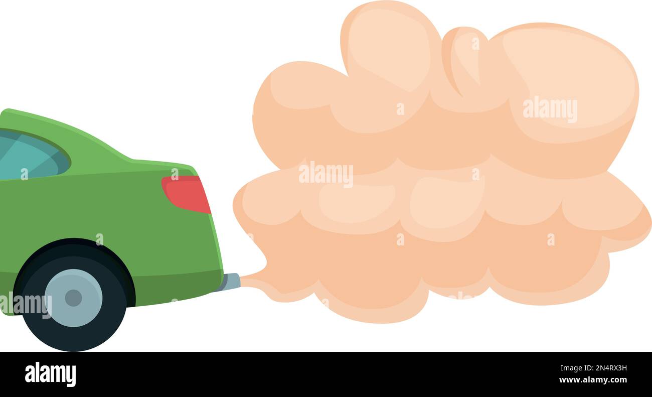 Vehicle emission icon cartoon vector. Car smoke. Gas exhaust Stock