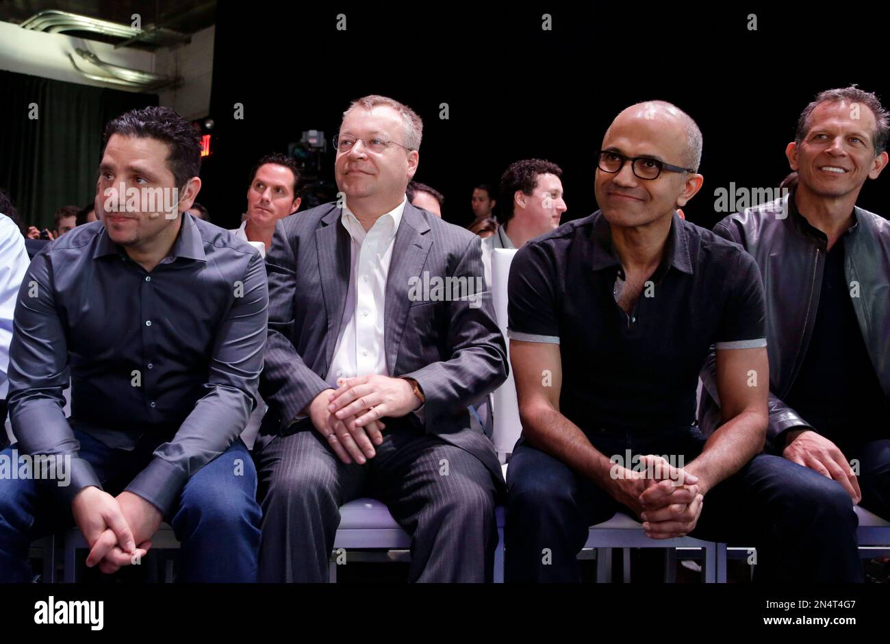 Panos Panay, left, Microsoft's vice president for surface computing
