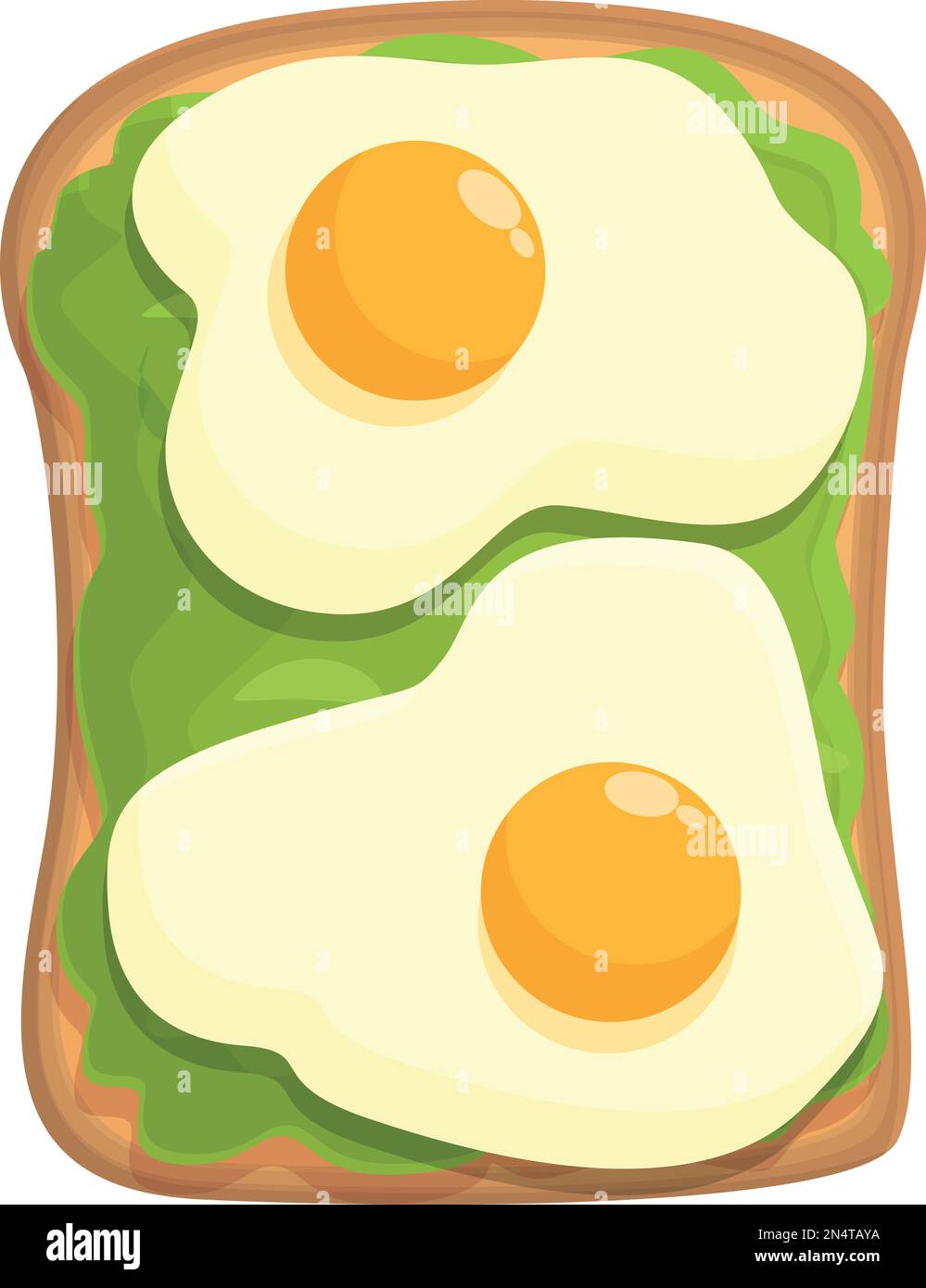 Egg avocado toast icon cartoon vector. Wheat food. Meal whole Stock