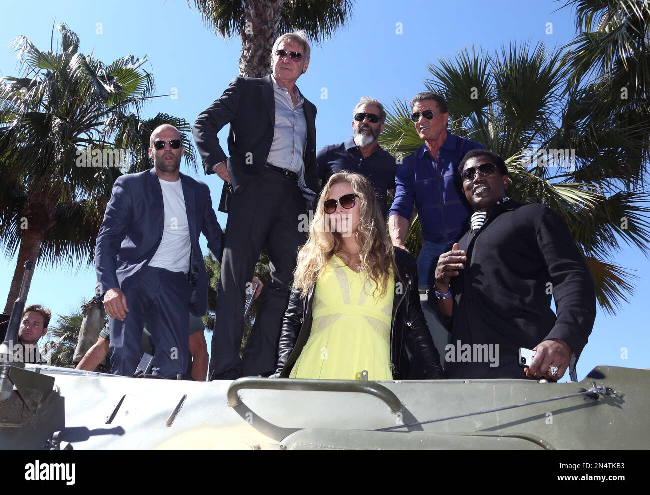 Stallone And Ronda Rousey From left, Jason Statham, Harrison Ford, Mel Gibson, Sylvester Stallone ...