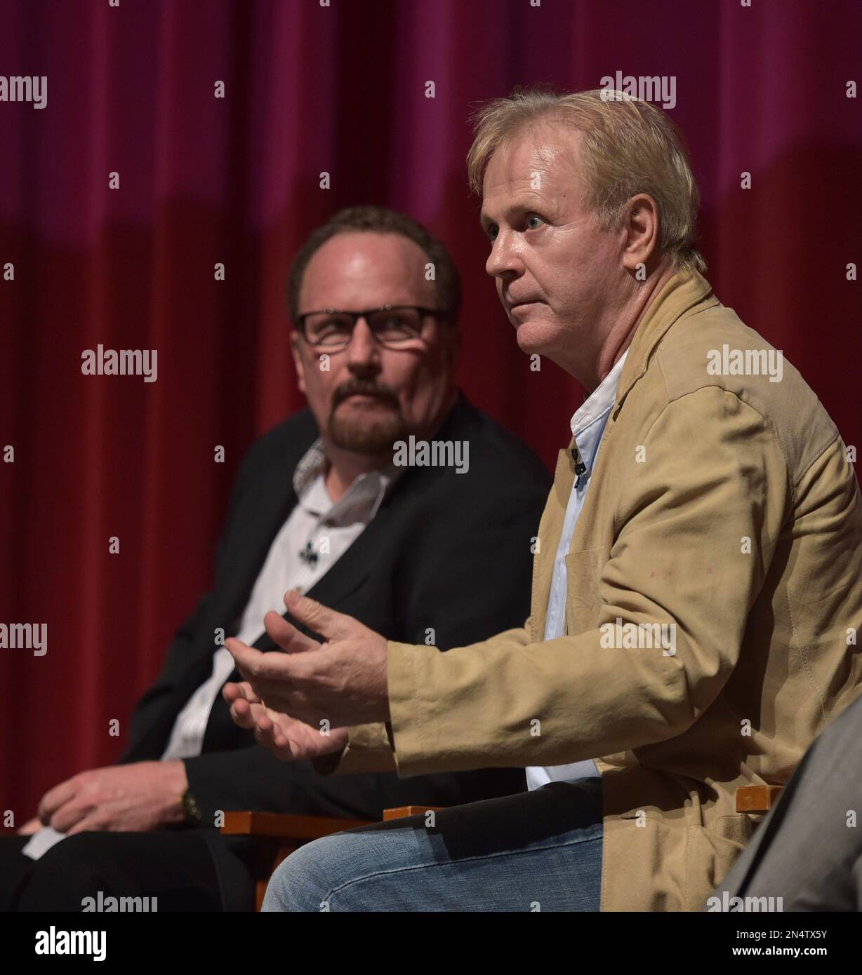 Derek R. Hill, left, and Francis Kenny participate in a panel at the