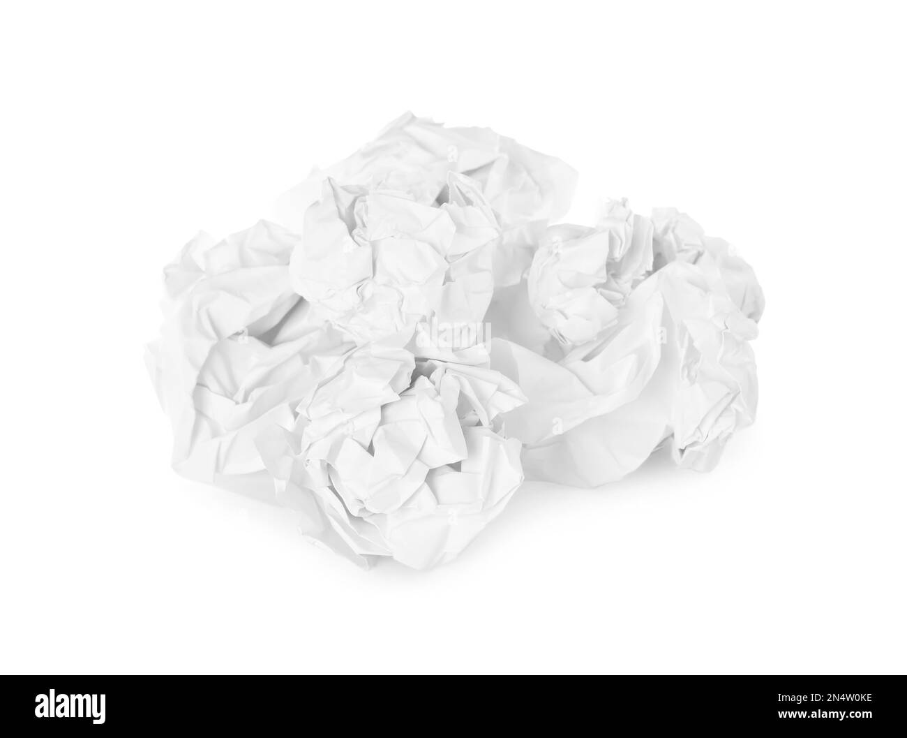 Crumpled sheets of paper on white background stock photo alamy