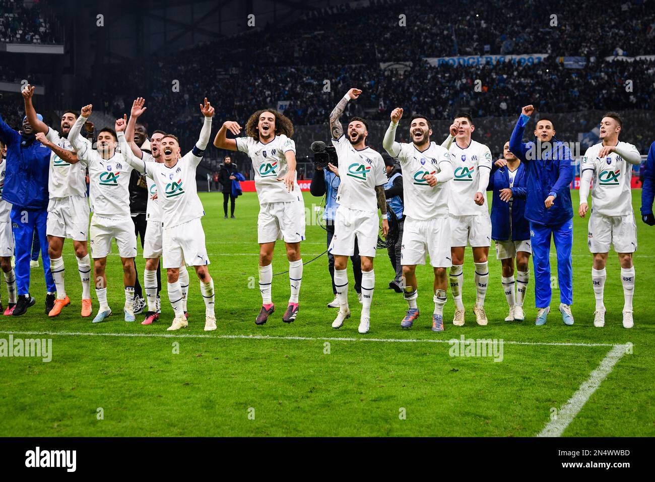 OM players celebrating Vélodrome The Europa League: A Vital Opportunity for Redemption