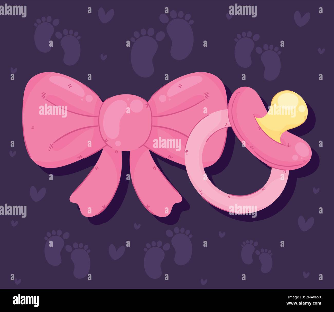 pink bowtie with pacifier icons Stock Vector Image & Art - Alamy