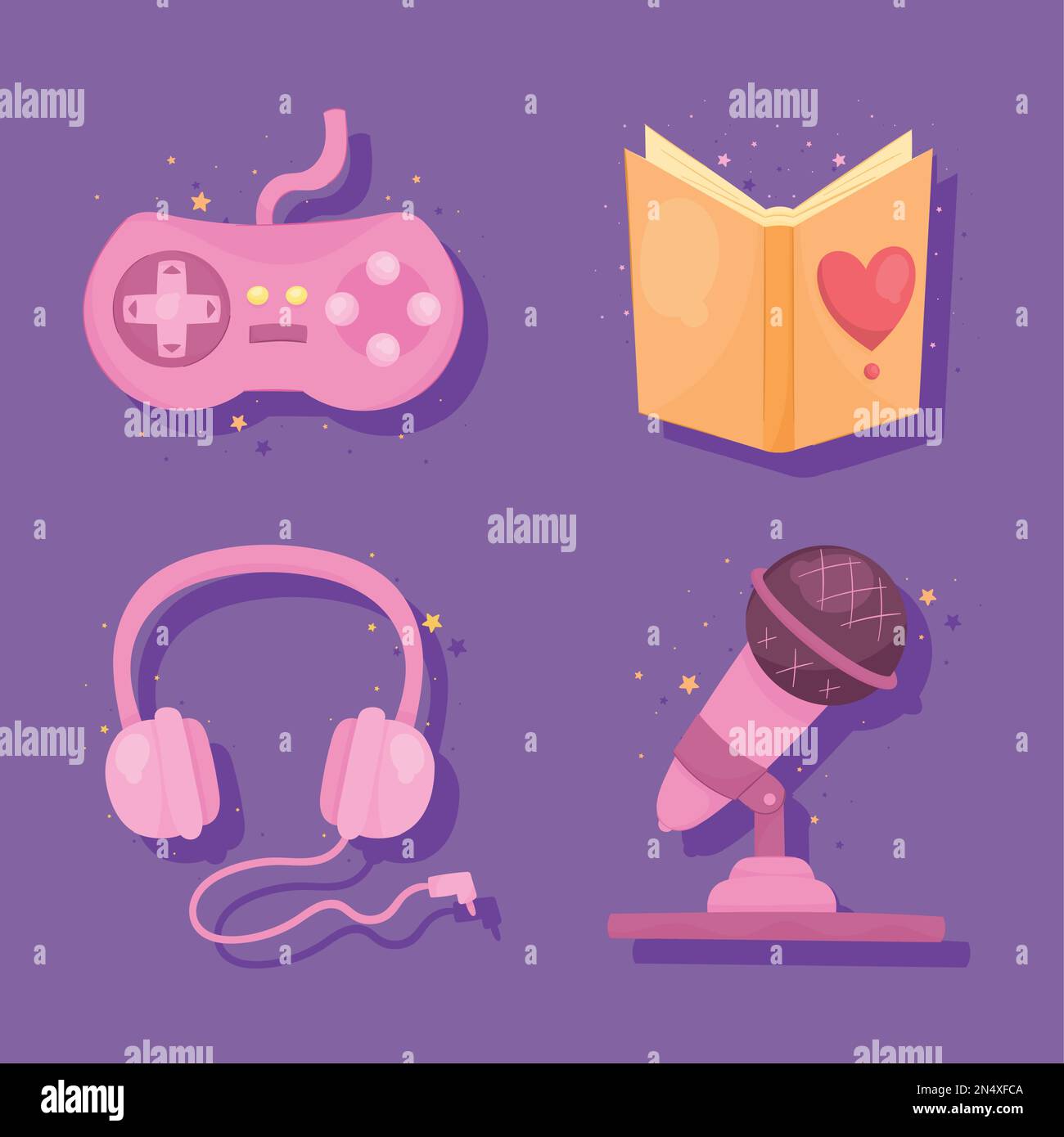 fun hobbies set four icons Stock Vector Image & Art - Alamy