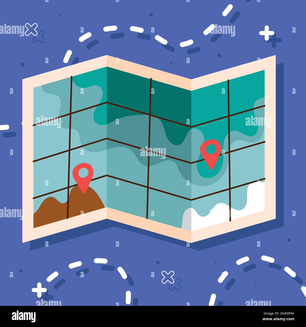 pins locations in paper map icons Stock Vector Image & Art - Alamy