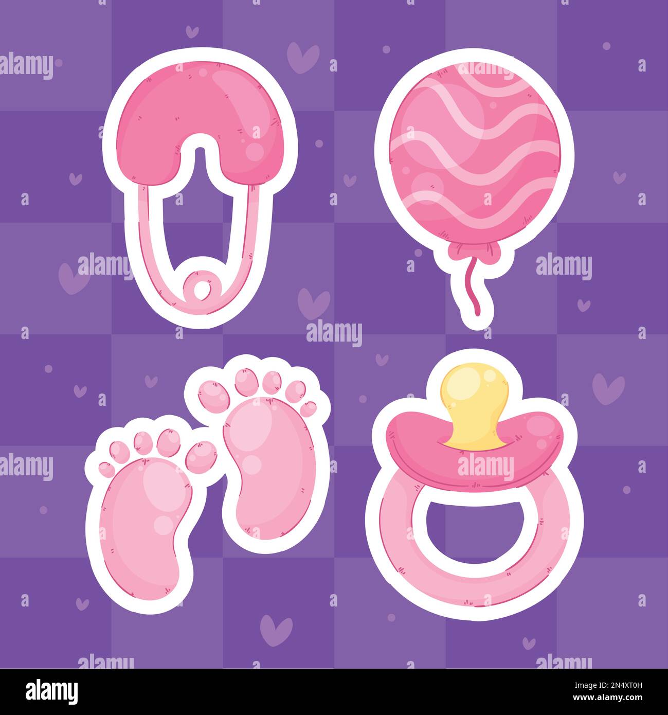 baby girl four set icons Stock Vector Image & Art - Alamy