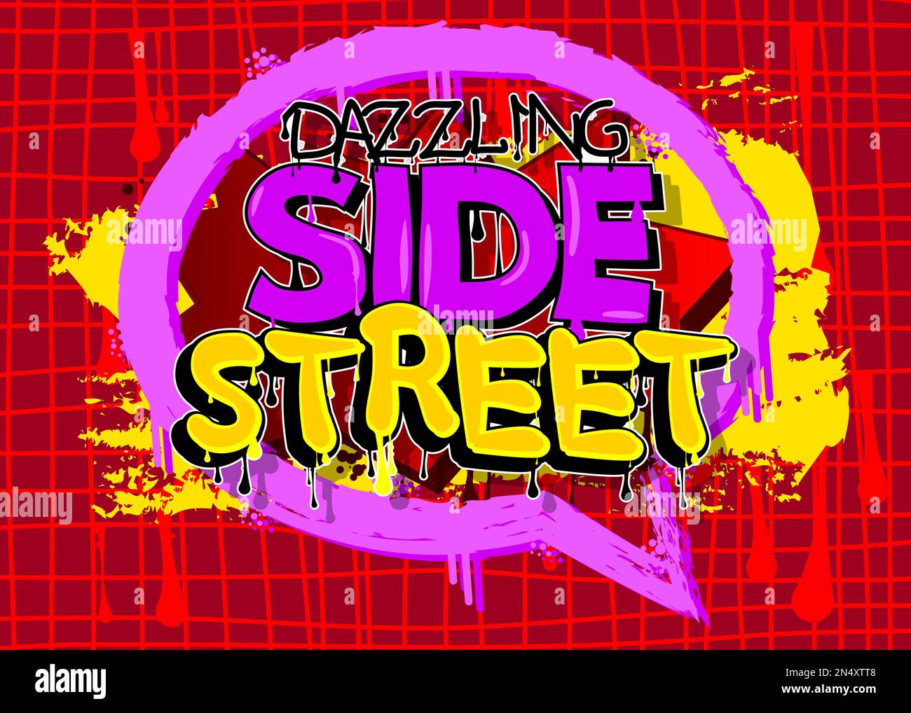 Dazzling Side Street. Graffiti tag. Abstract modern street art