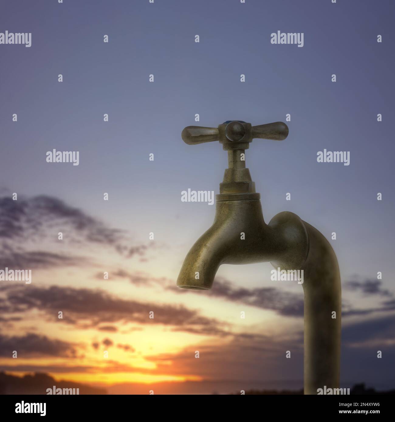 Water faucet with water drop. World Water Day Concept Stock Photo - Alamy