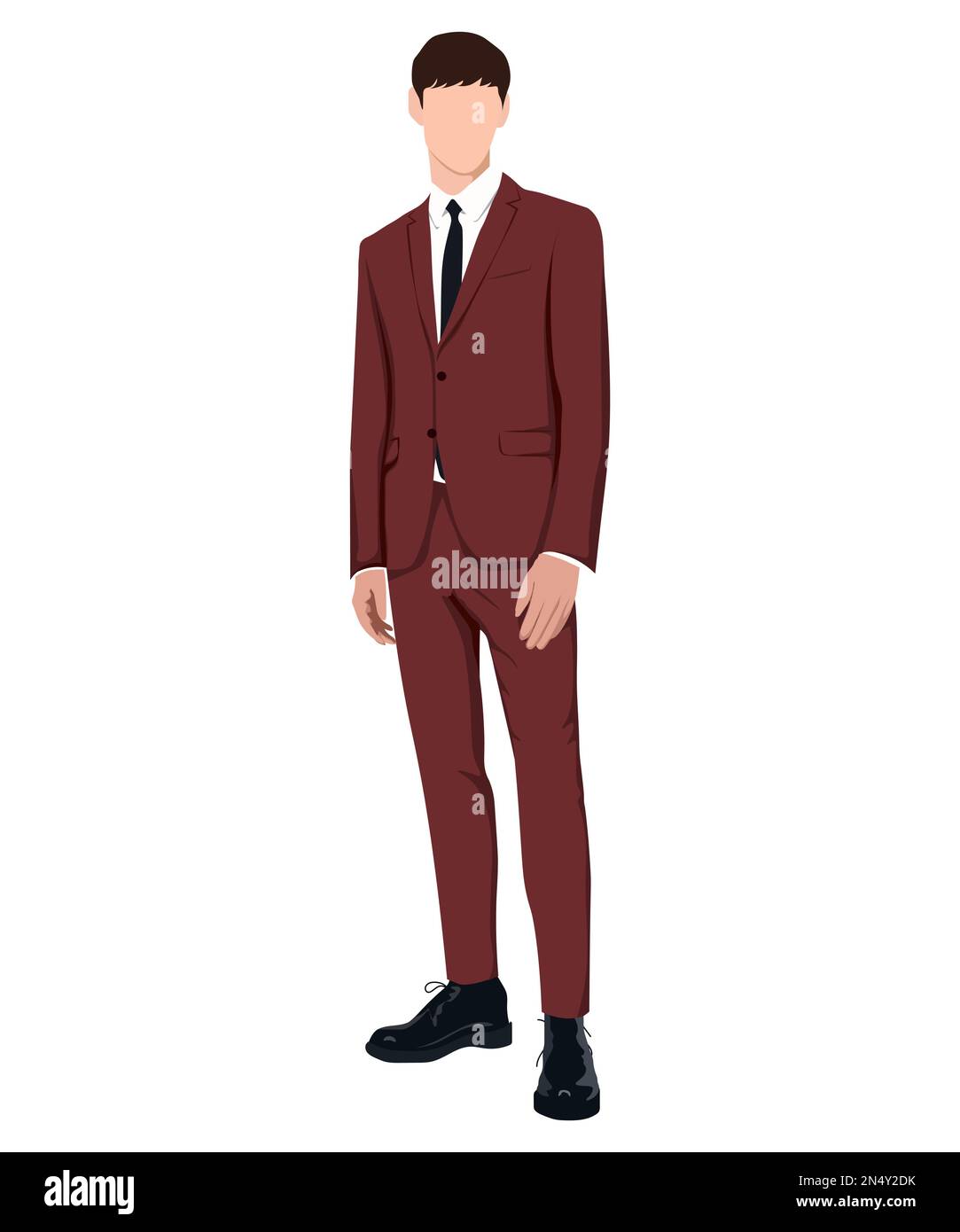 A man in a business suit on a white background. Vector illustration in ...