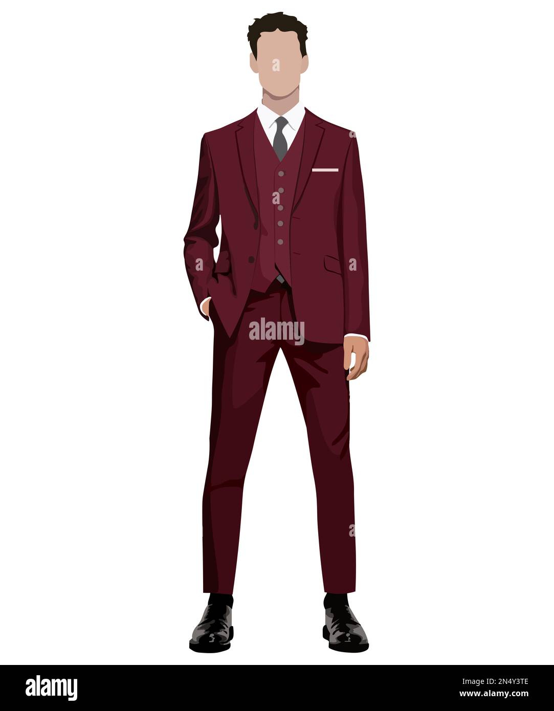 A man in a business suit on a white background. Vector illustration in ...