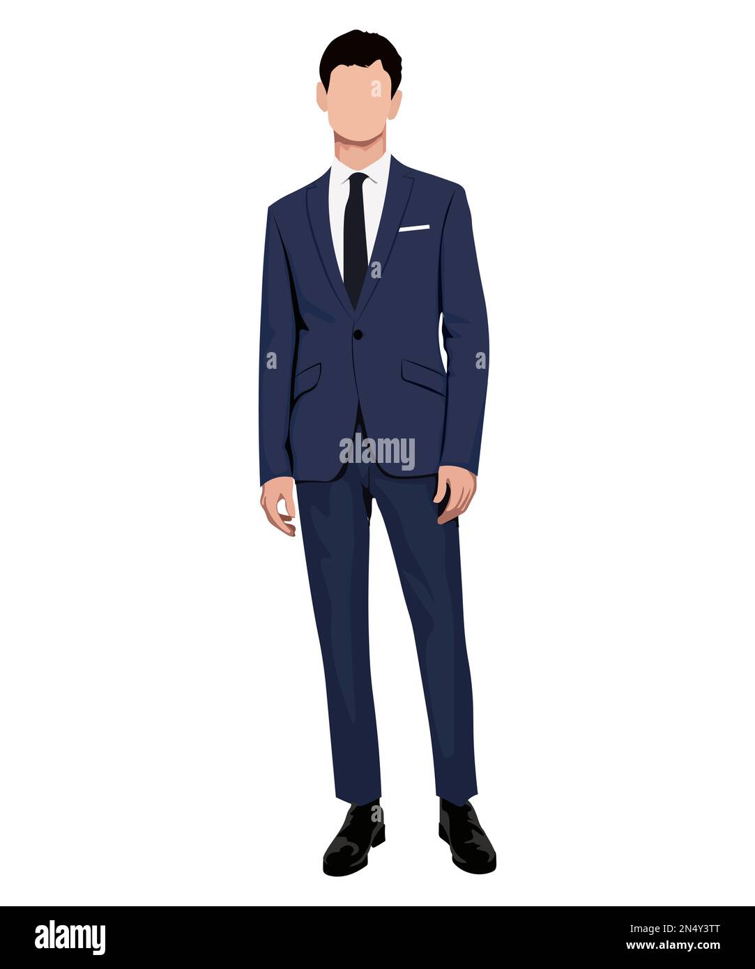 A man in a business suit on a white background. Vector illustration in ...