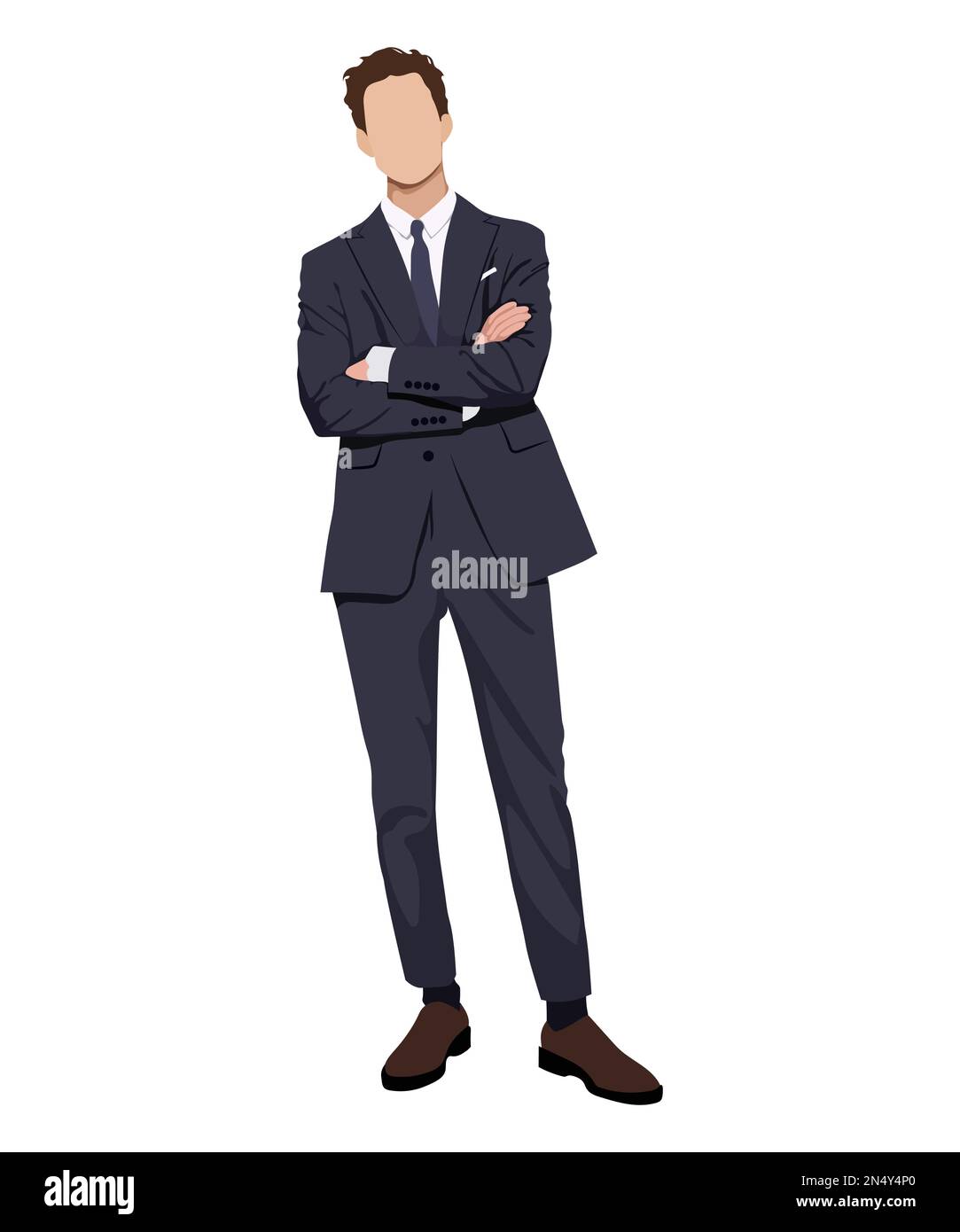 A man in a business suit on a white background. Vector illustration in ...