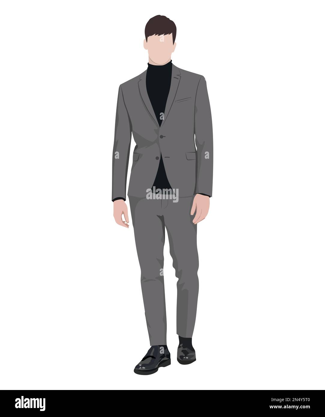 A man in a business suit on a white background. Vector illustration in ...