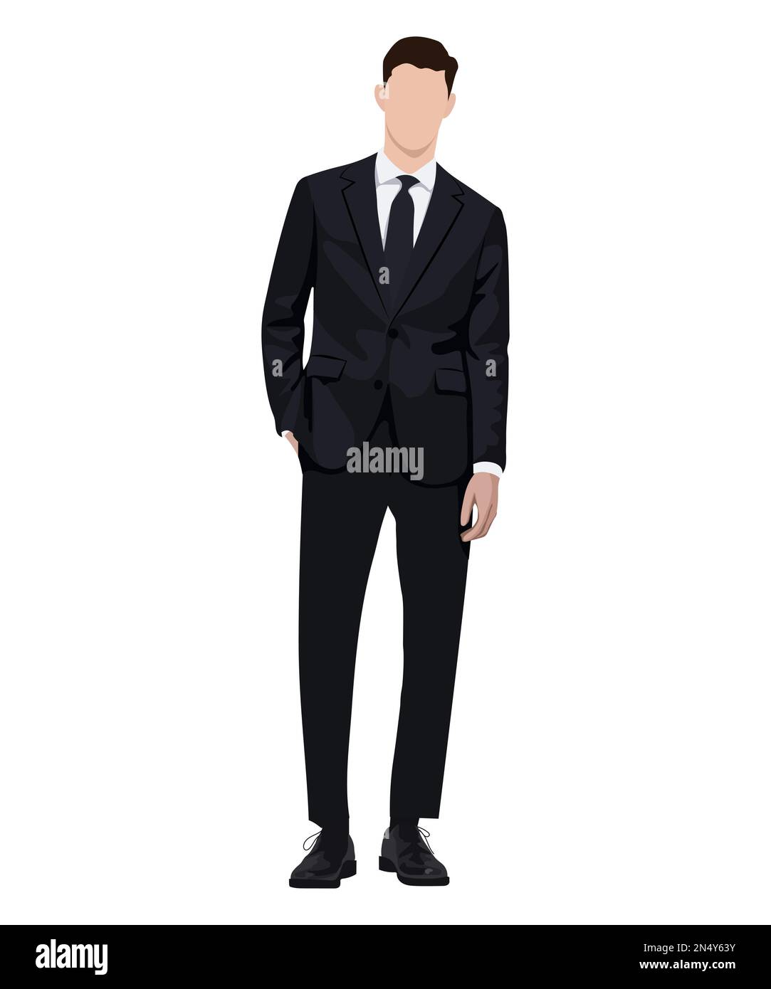 A man in a business suit on a white background. Vector illustration in ...