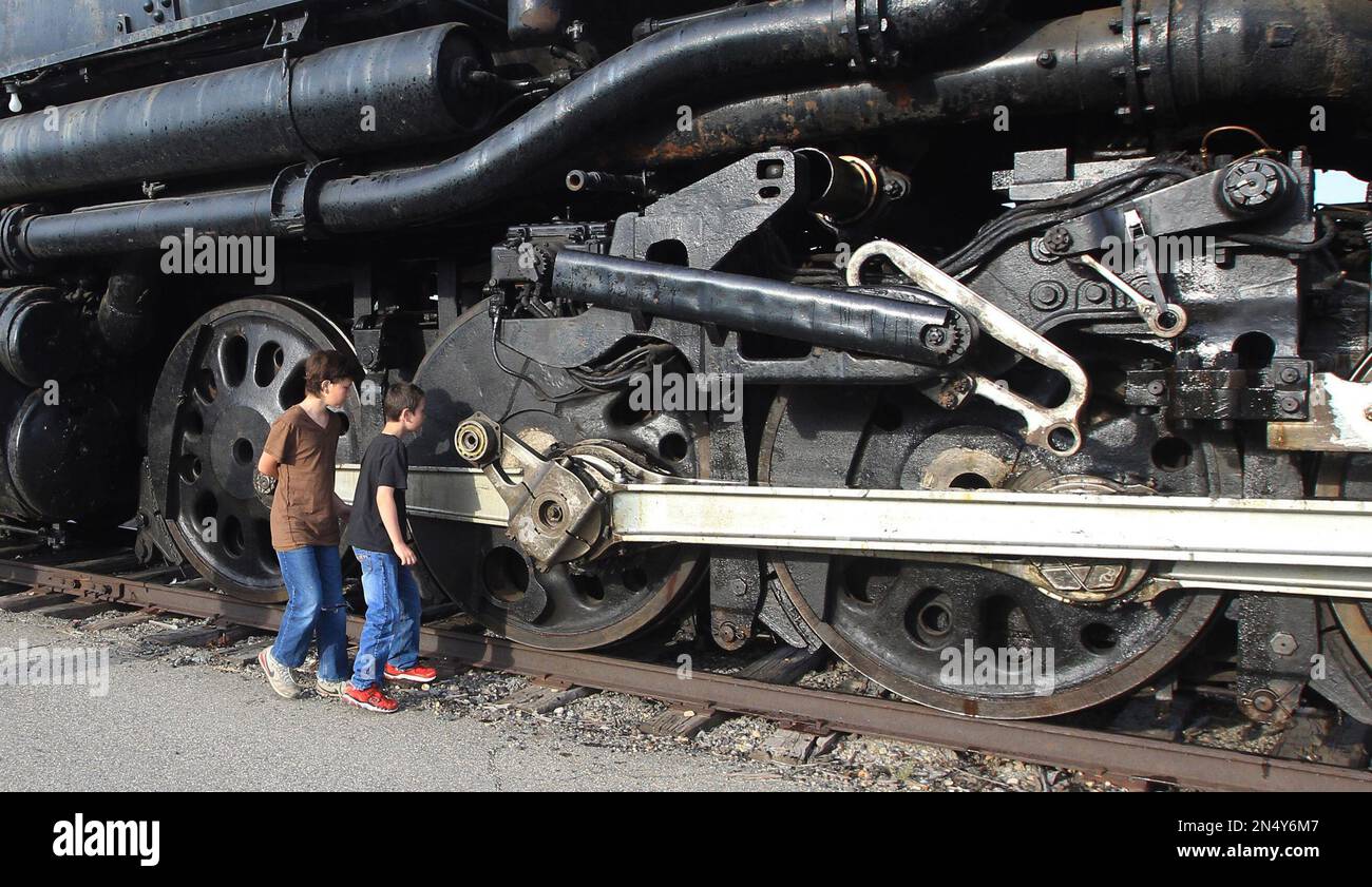 Train Enthusiasts Look At Big Boy No 4014 One Of The World s Largest Train Enthusiasts Look At Big Boy No 4014 One Of The World s Largest