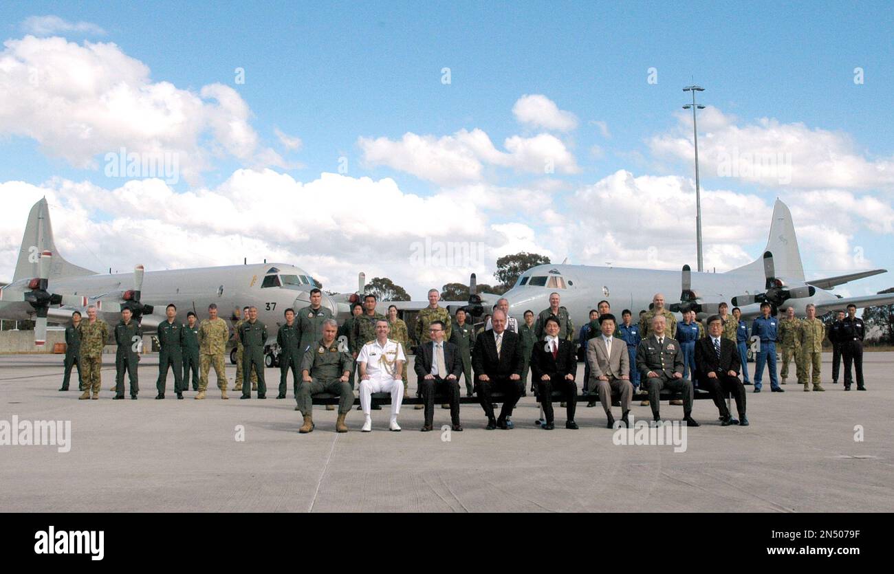 From left, Royal Australian Air Force Group Captain Craig Heap, Royal