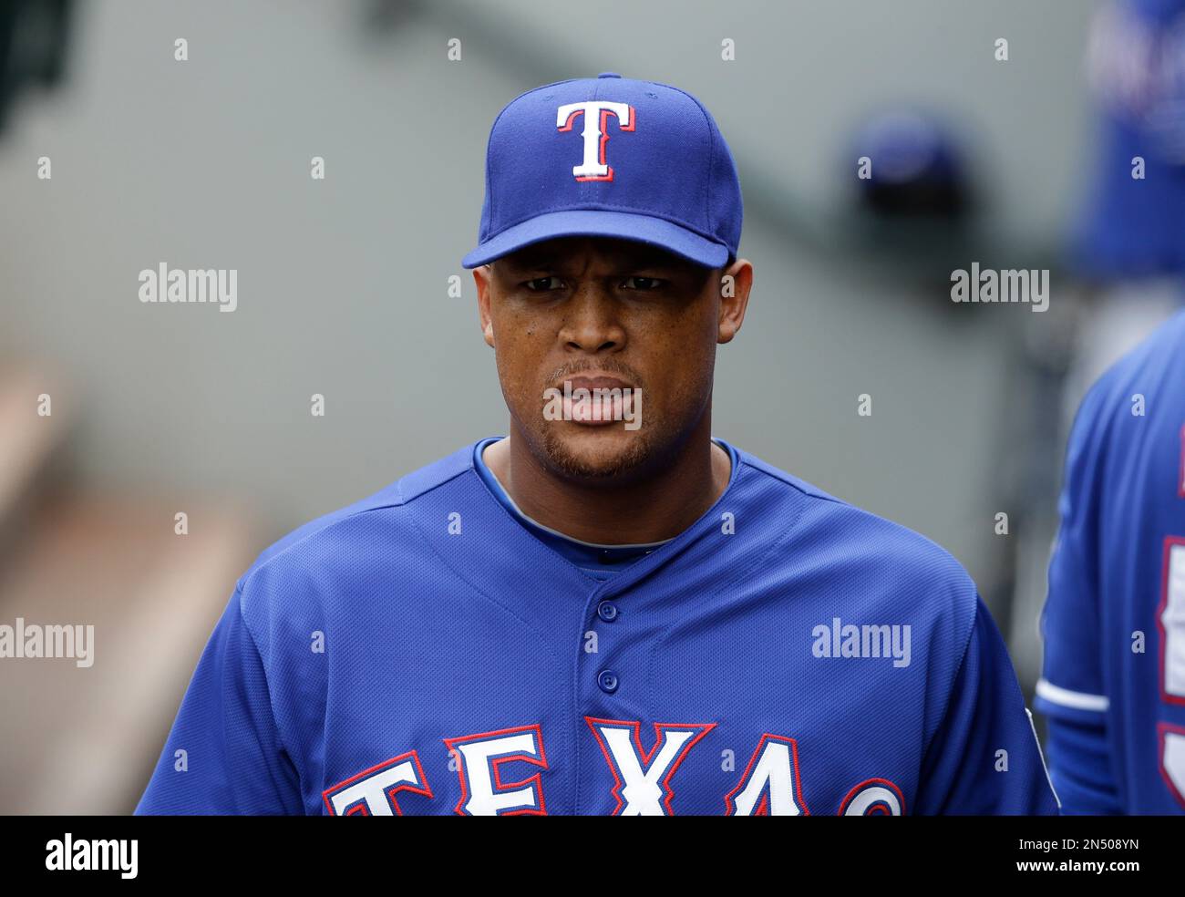 June 08, 2019: Former Texas Rangers third baseman Adrian Beltre #29 stands  on the field with his family including his wife Sandra, Adrian Jr, youngest  daughter Camilla, and oldest daughter Cassandra on