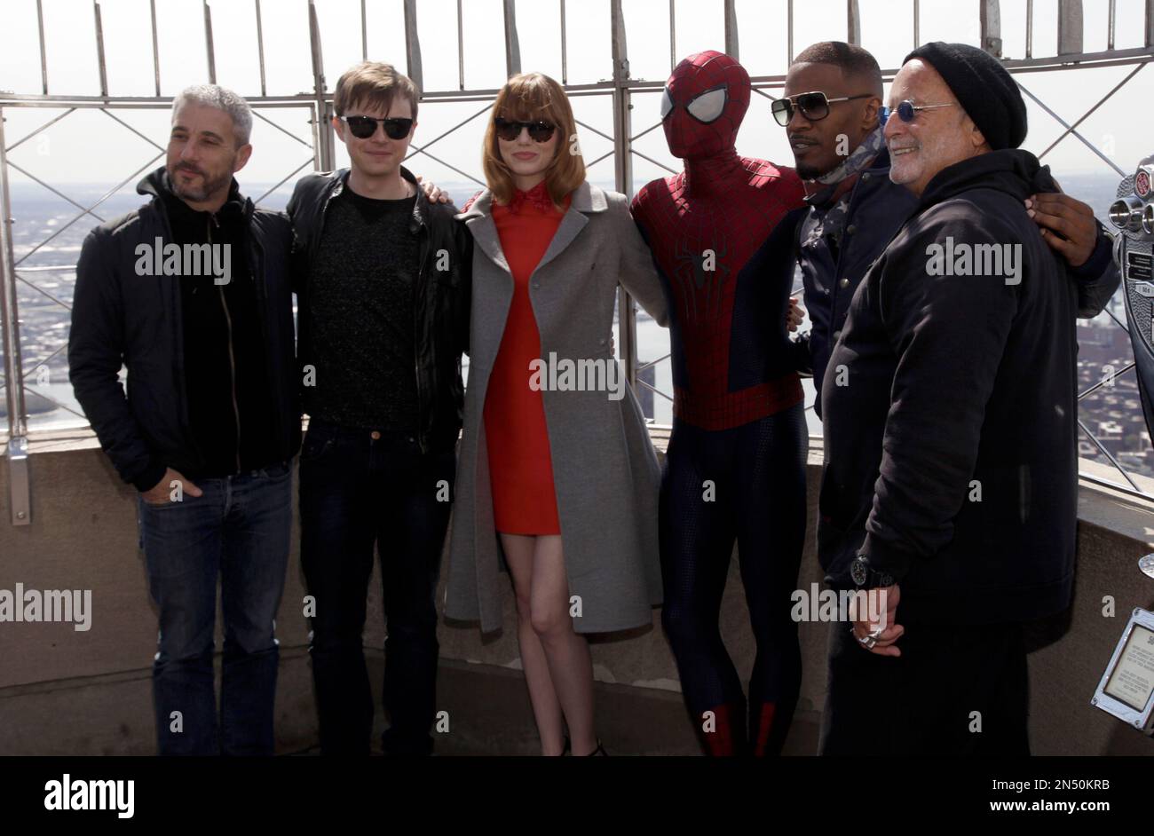 The cast of 'The Amazing Spider-Man 2' light the Empire State Building  Featuring: Matthew Tolmach