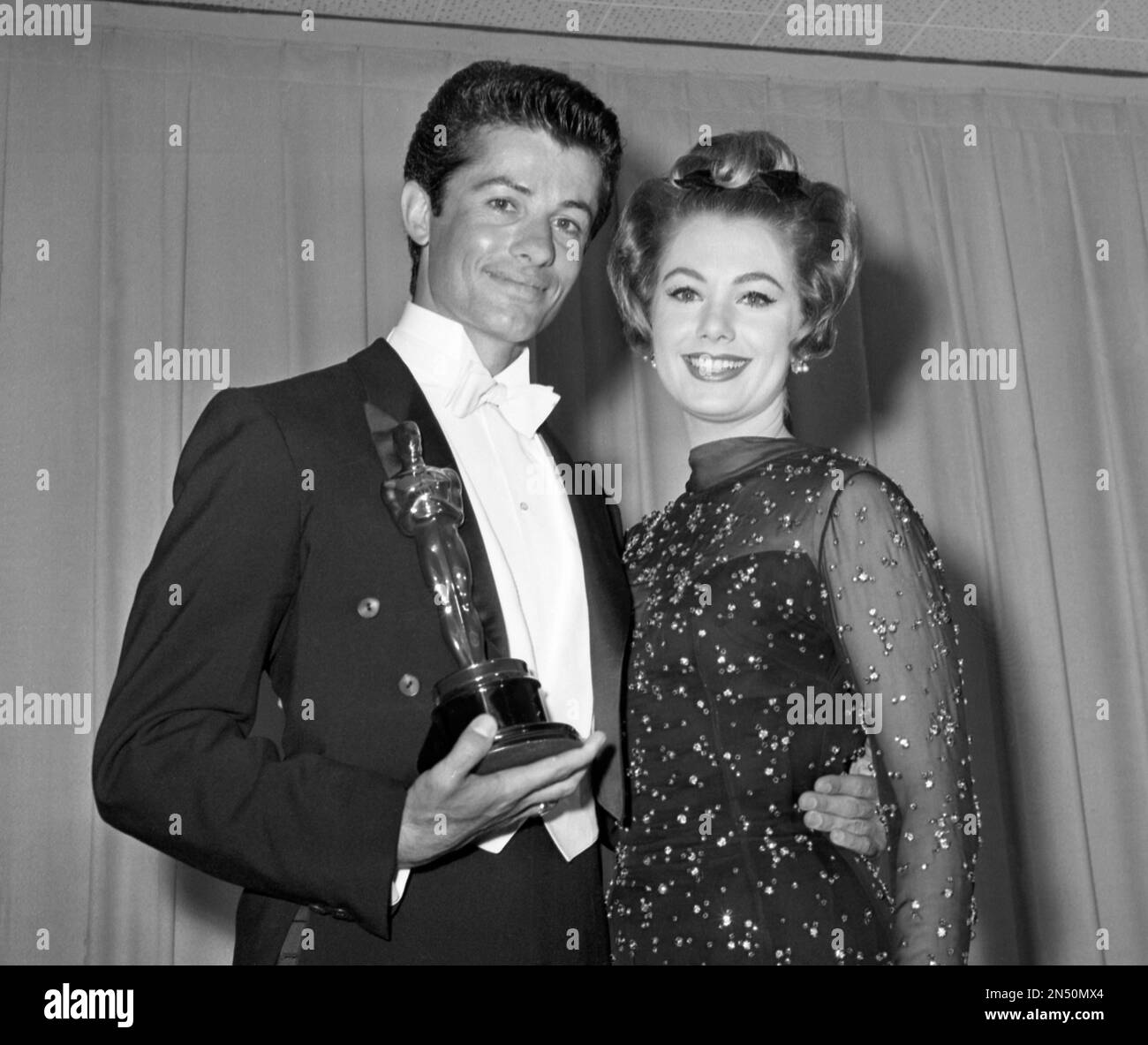 George Chakiris holds his Oscar for Best Supporting Actor in the film ...