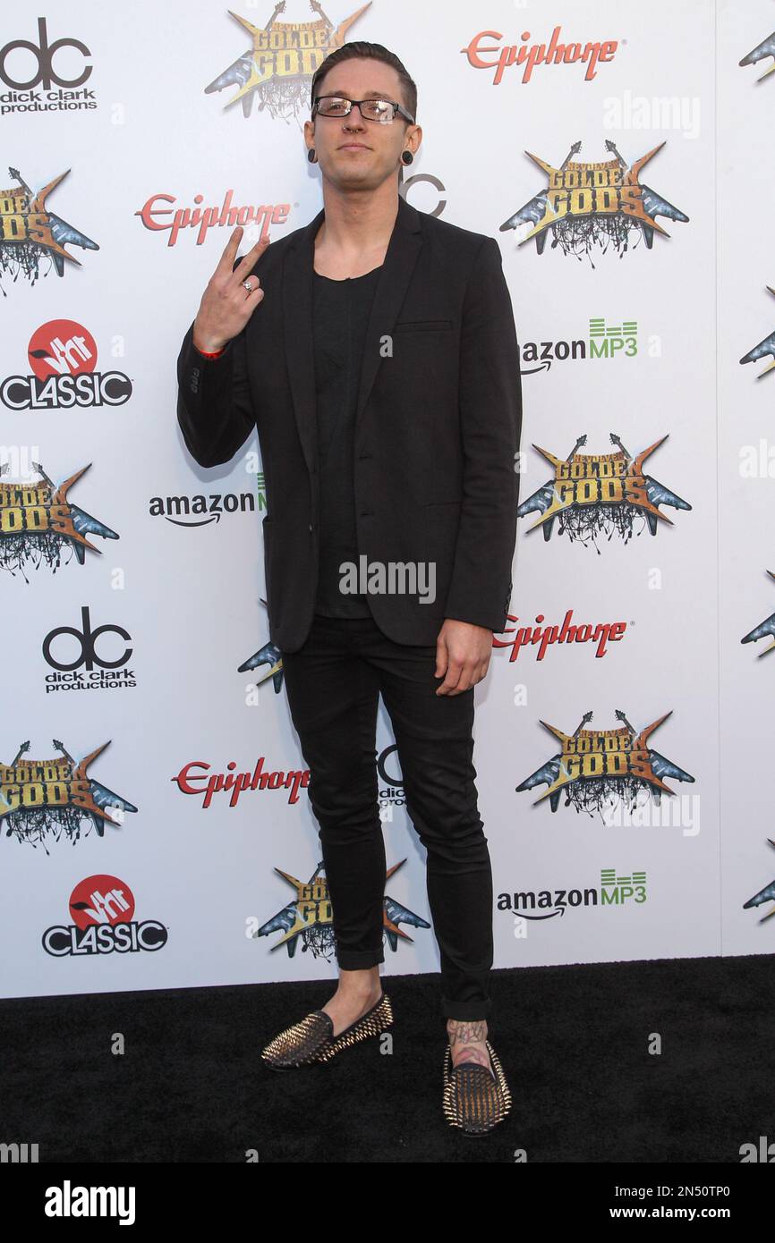 Tyler "Telle" Smith of The Word Alive attends the 6th Annual Revolver  Golden Gods Award Show at Club Nokia on April 23, 2014 in Los Angeles,  California. (Photo by Paul A. Hebert/Invision/AP