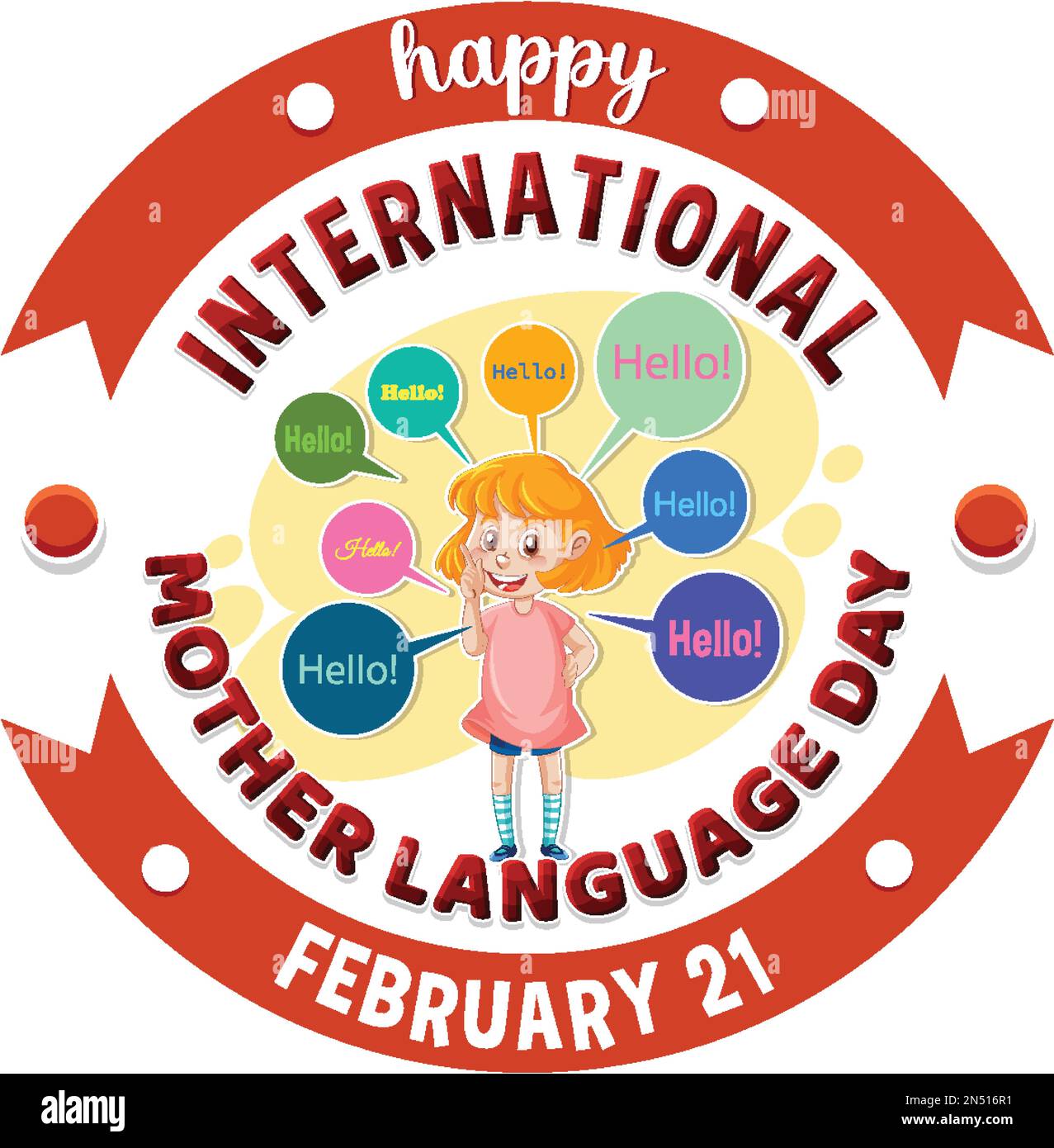 International mother language day banner design illustration Stock