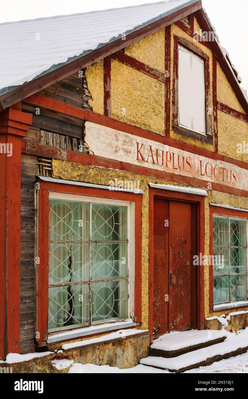 Kauplus Lootus (Lotus shop) in Viljandi Estonia Stock Photo