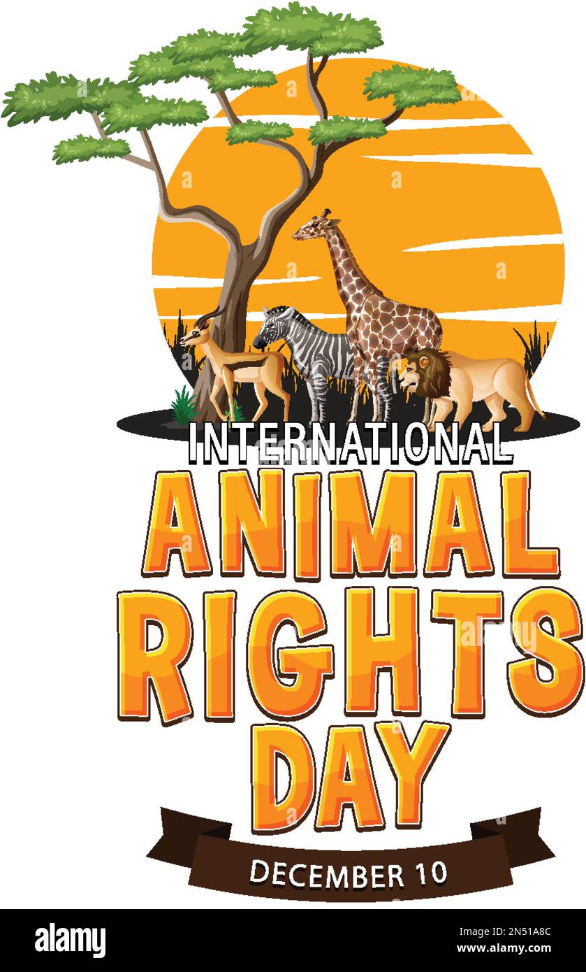 International Animal Rights Day Banner illustration Stock Vector Image