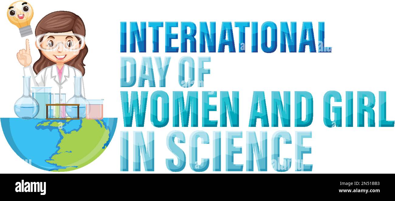 International Day of Women and Girls in Science illustration Stock