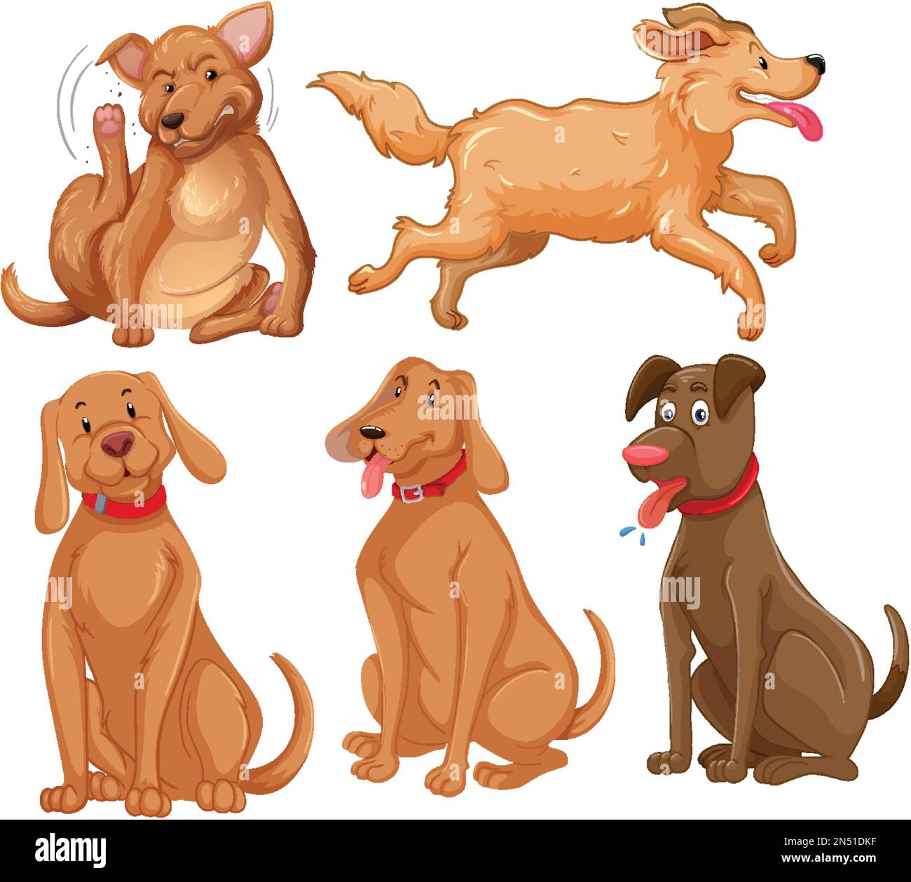 Set of dogs cartoon character illustration Stock Vector Image & Art - Alamy