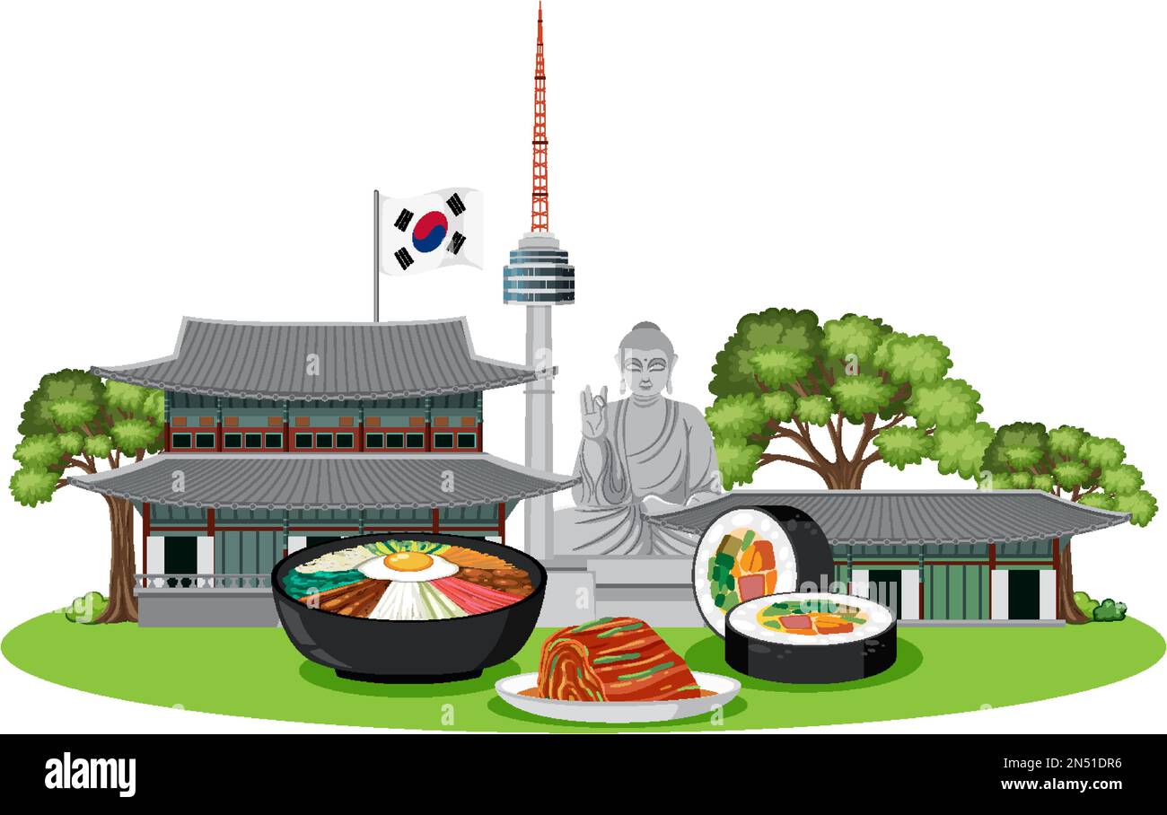 Korean element nation tradition illustration Stock Vector