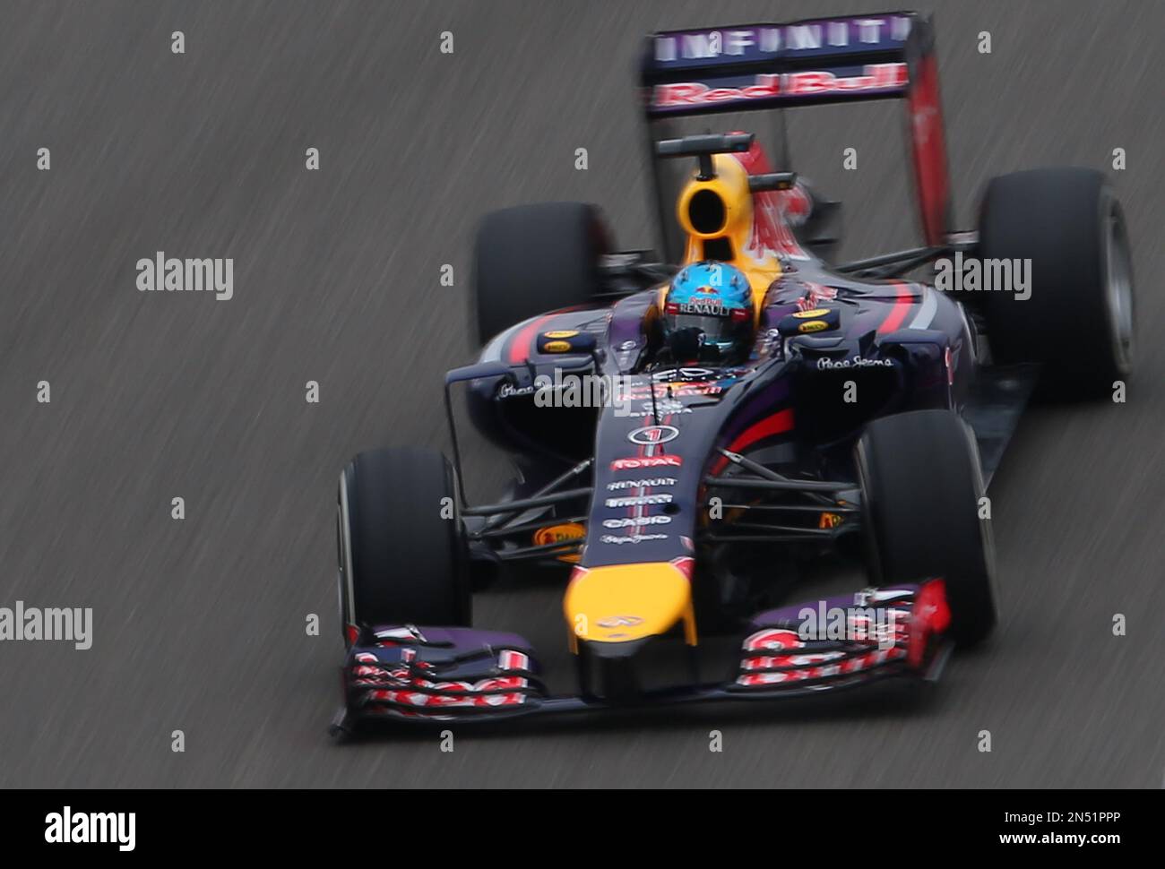 Red Bull Racing driver Sebastian Vettel of Germany drives during the ...