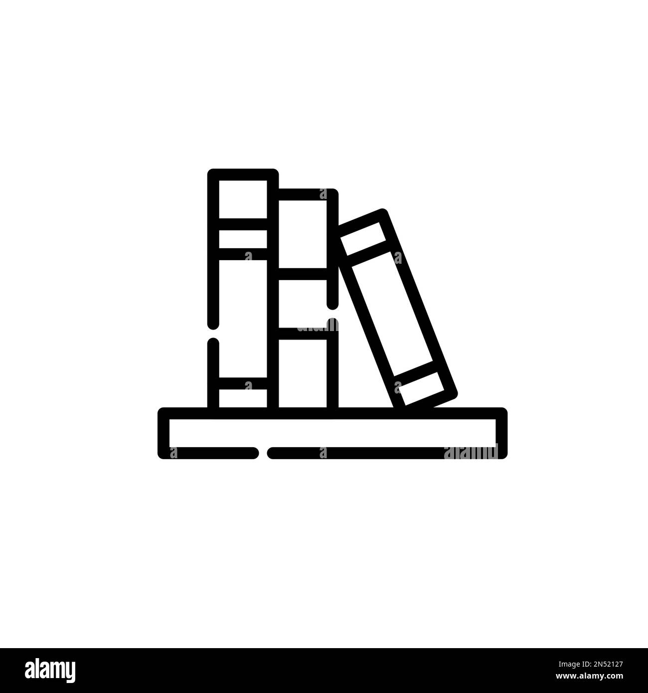 Books on a bookshelf. Pixel perfect, editable stroke icon Stock Vector
