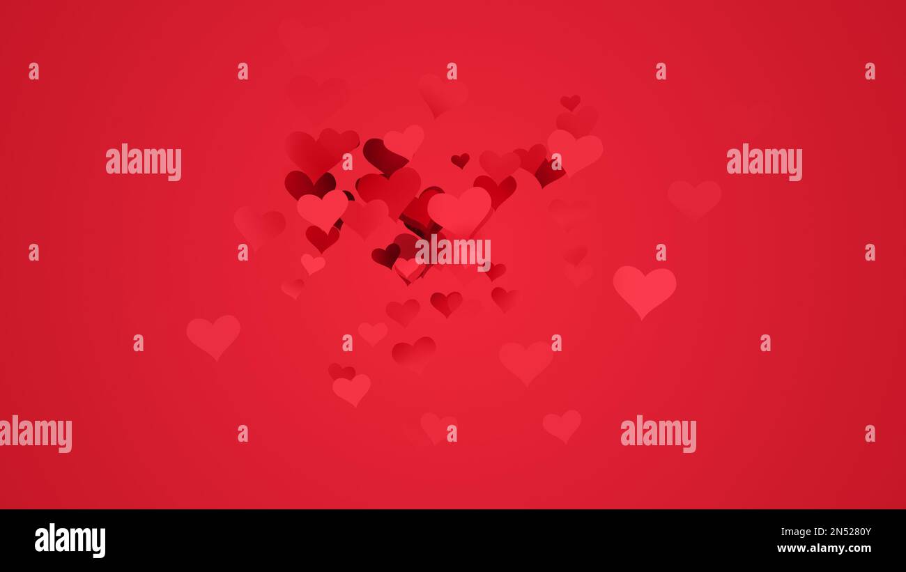 Valentines background with floating hearts Stock Photo - Alamy