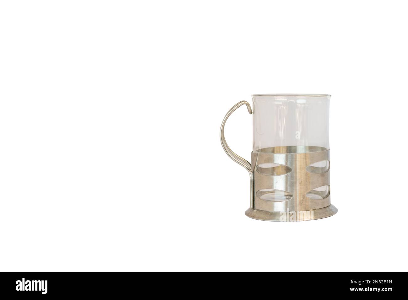 Empty glass cup isolated on white background Stock Photo