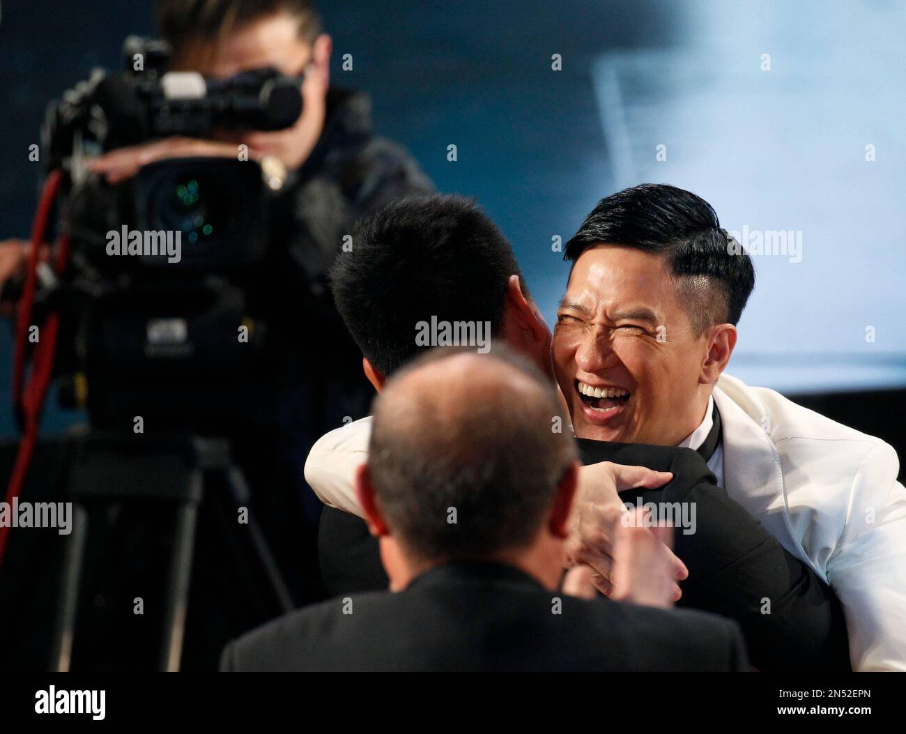 Hong Kong actor Cheung Ka Fai reacts after winning the Best Actor award