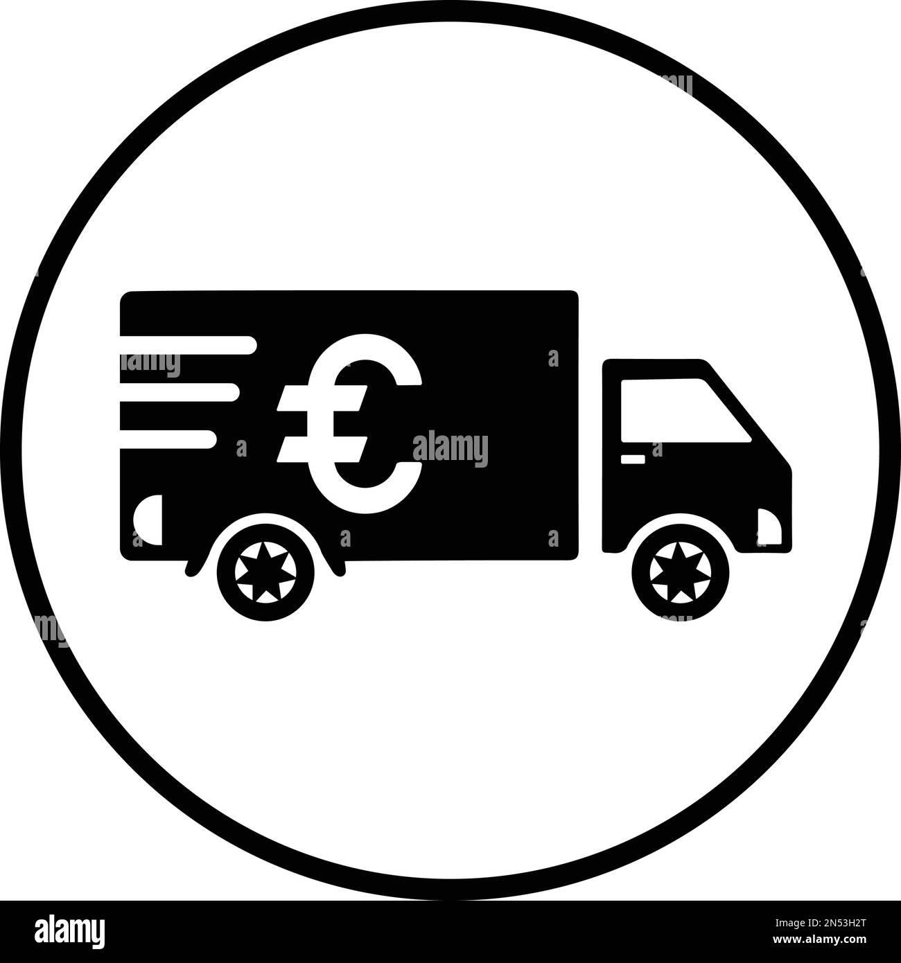 Collector car, euro shipment icon - Vector EPS file. Perfect use for print media, web, stock images, commercial use or any kind of design project. Stock Vector