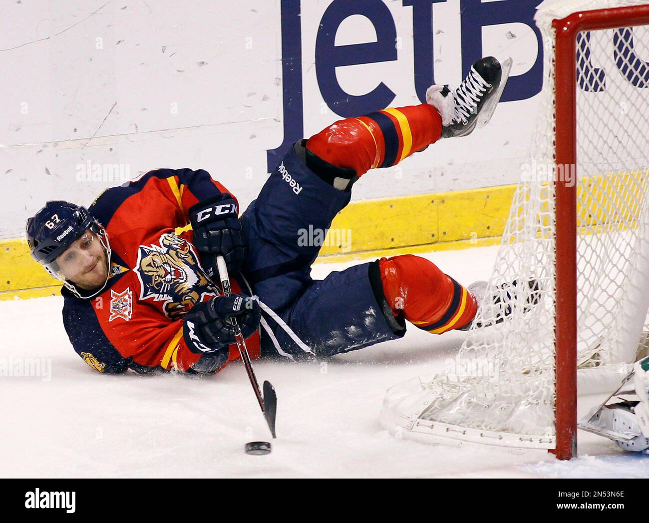 Florida Panthers center Vincent Trocheck (67) passes the puck as he ...