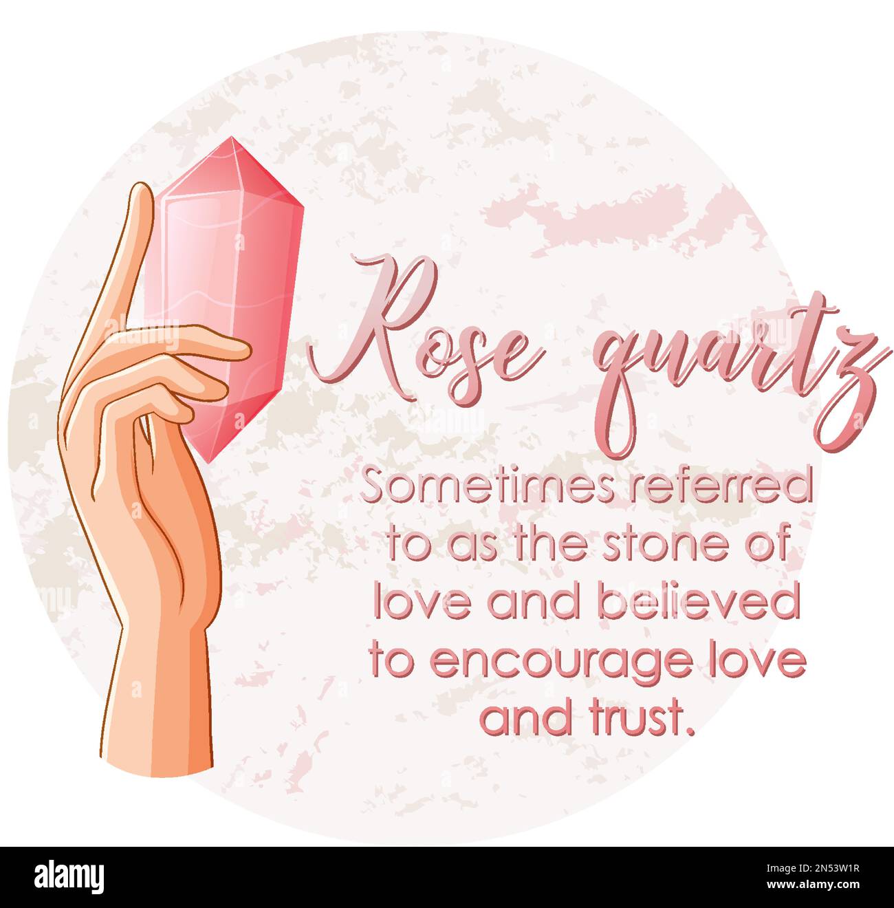 Rose quartz stone with text illustration Stock Vector Image & Art - Alamy
