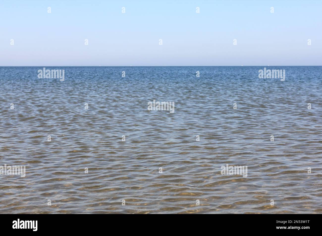 Panoramic view over the North Sea, with a little swell Stock Photo