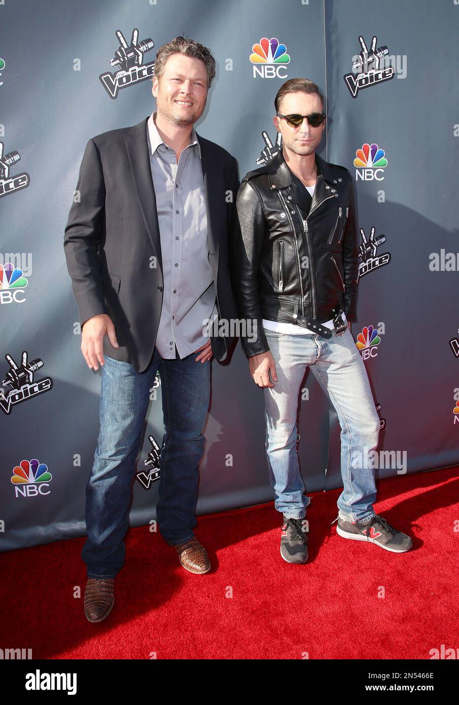Blake Shelton and Adam Levine attend 