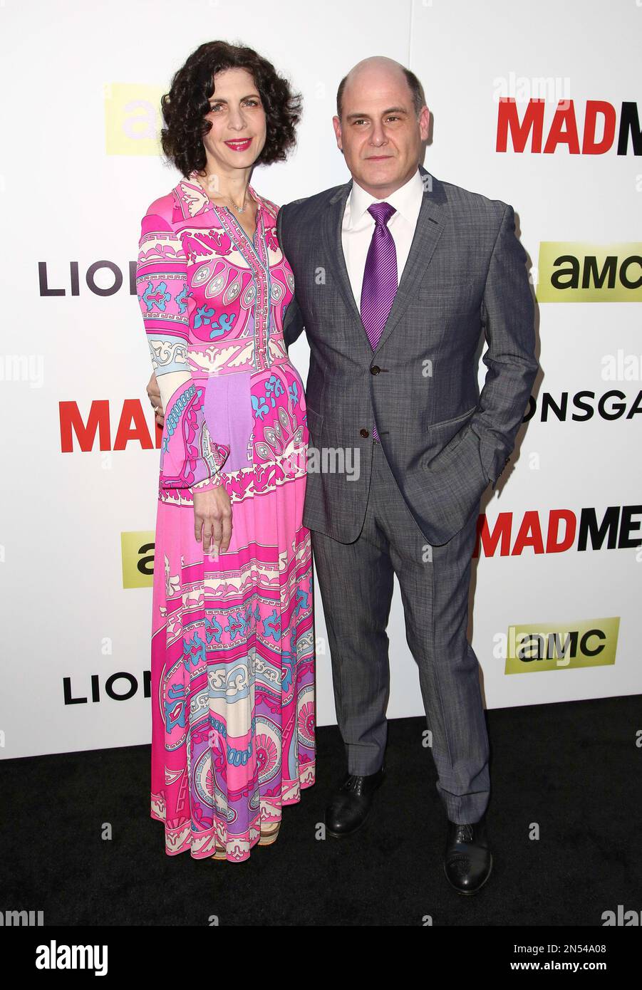 Matthew Weiner and wife Linda Brettler Weiner seen at LA Premiere of ...