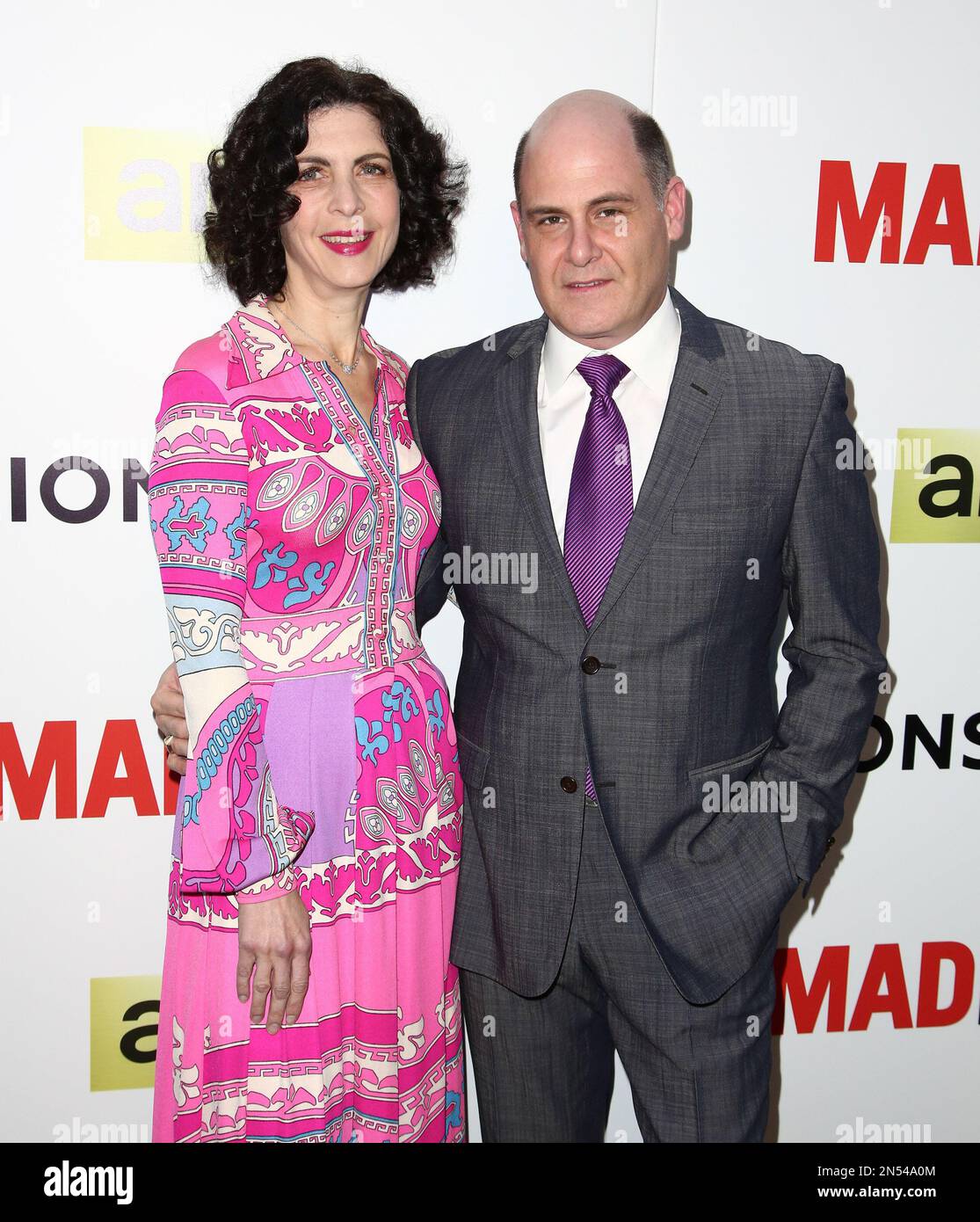 Matthew Weiner and wife Linda Brettler Weiner seen at LA Premiere of ...