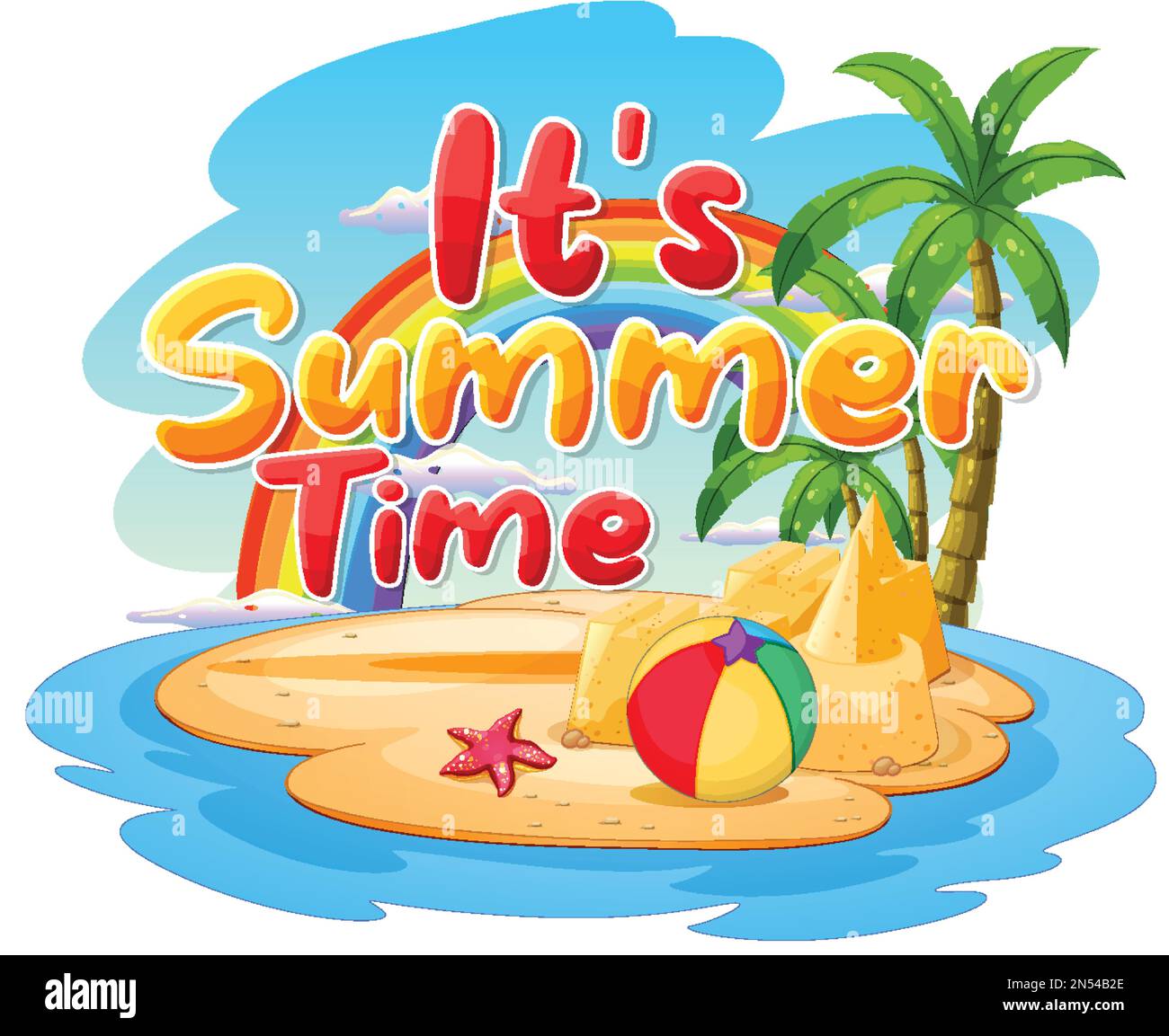 Hello Summer Time Logo Template Illustration Stock Vector Image Art 