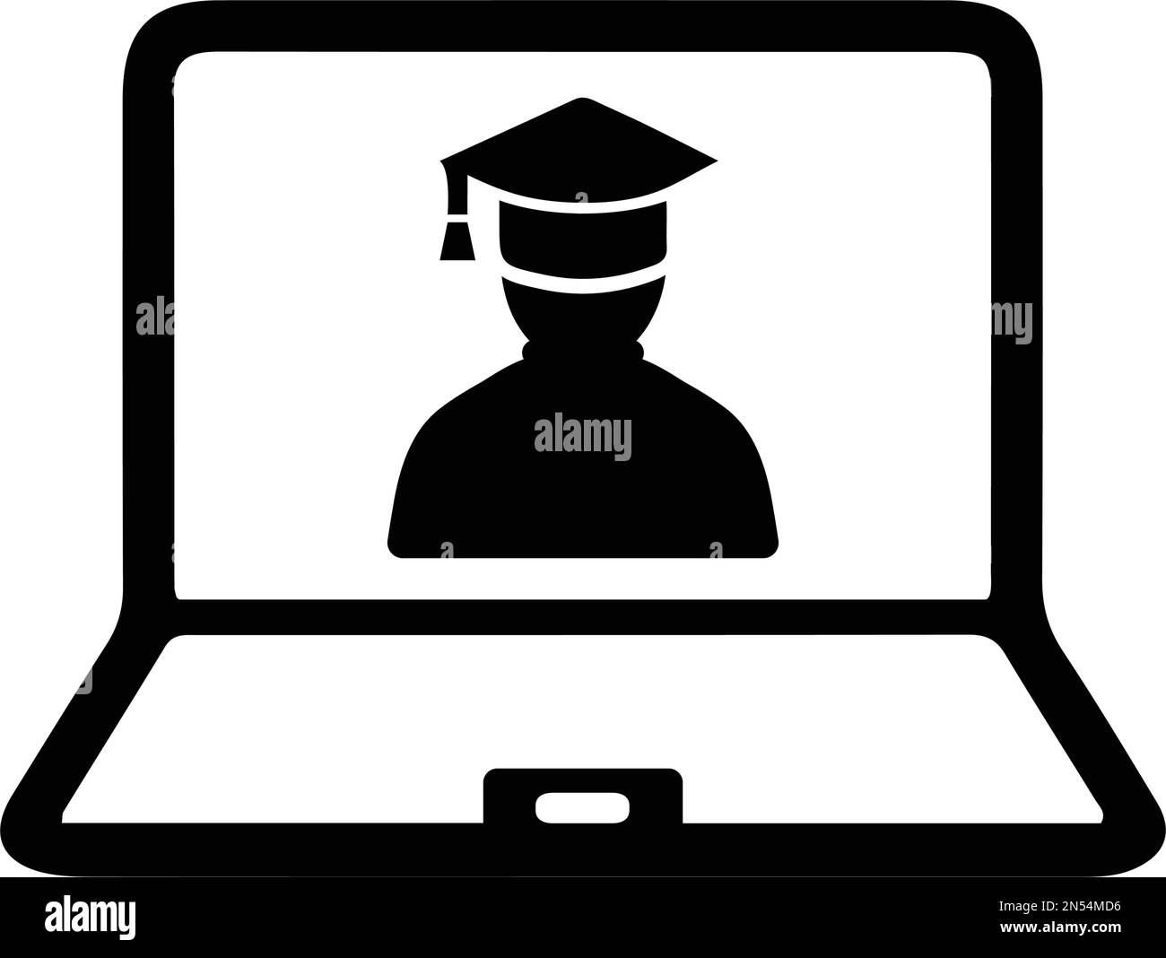 Education, graduation, elearning icon is isolated on white background. Use for graphic and web design or commercial purposes. Vector EPS file. Stock Vector