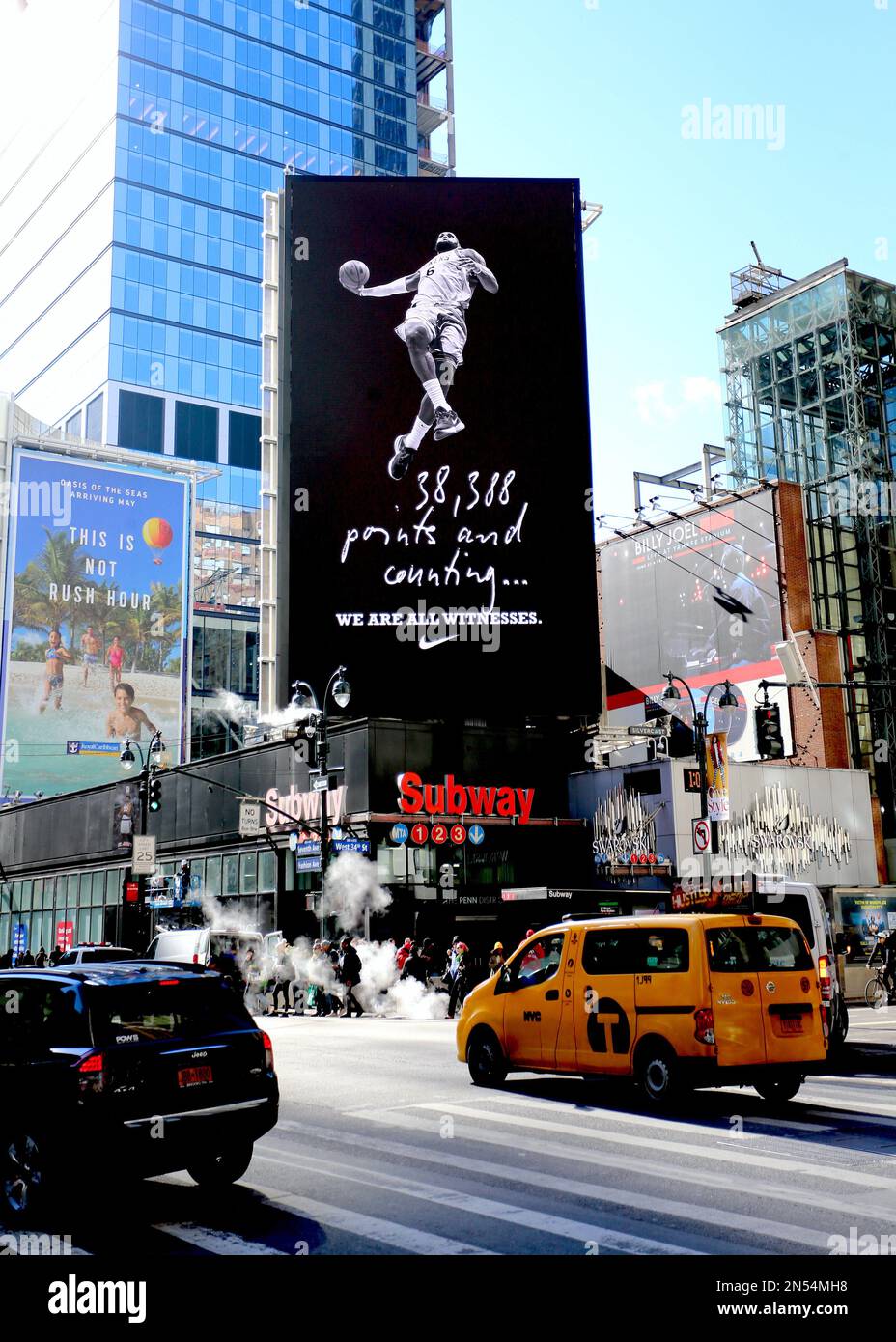 Basketball Superstar LeBron James On Nike Advertising Billboard In basketball-superstar-lebron-james-on-nike-advertising-billboard-in