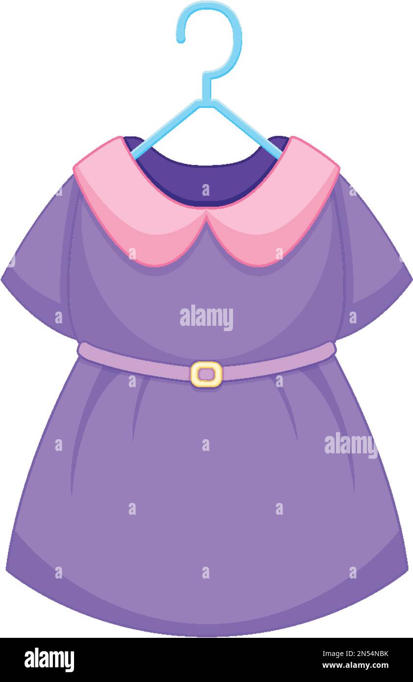 A cute girl dress hanging on hanger illustration Stock Vector Image ...