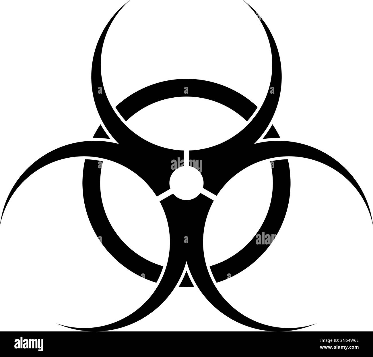 Biohazard dangerous sign vector icon isolated on white background. Stock Vector