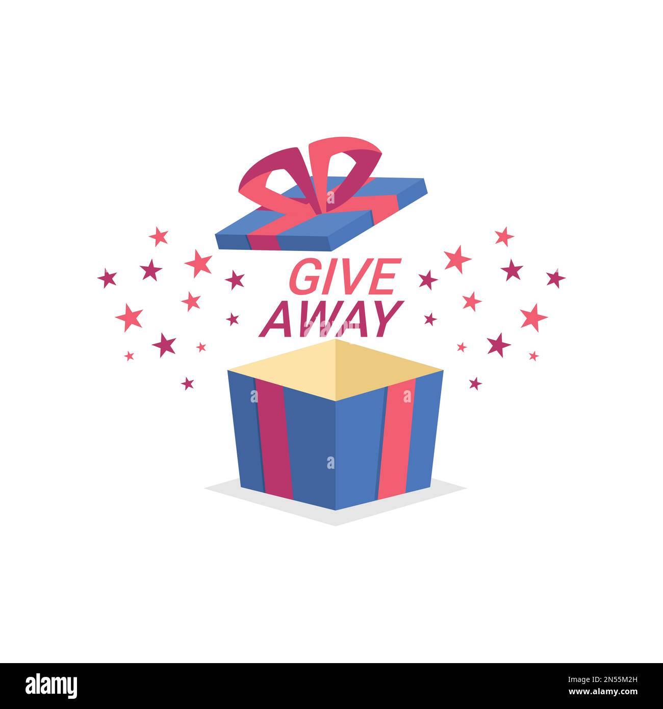 Premium Vector  Giveaway of the day internet announce web post wrapped  gift box surprise realistic 3d icon vector