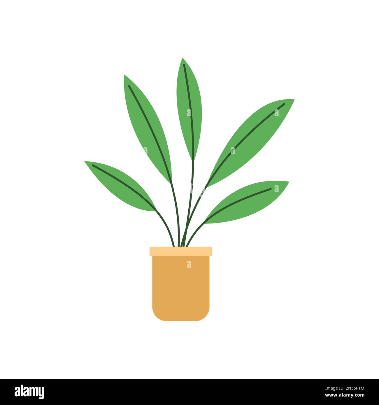 Plants in pots on a white background Flat Design - Vector Illustration Stock Vector